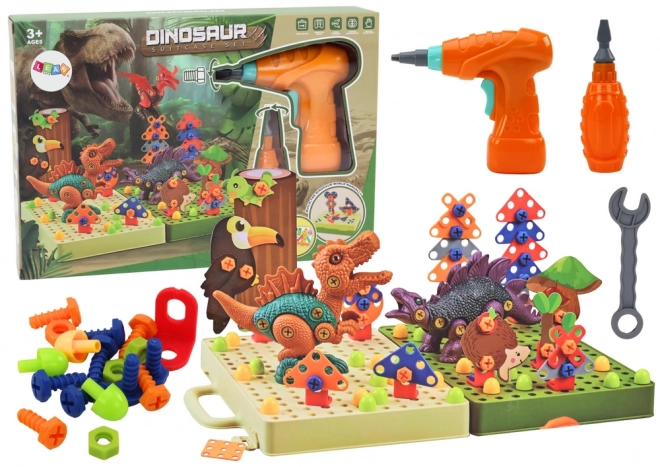 3D stavební puzzle bloky DIY Dinosauři Odšroubovací vrtačka