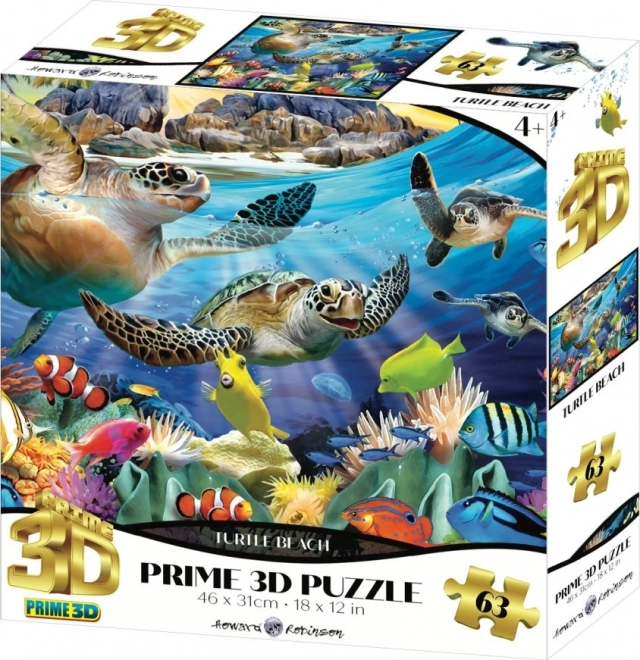 PRIME 3D Puzzle Želvy 3D 63 dílků