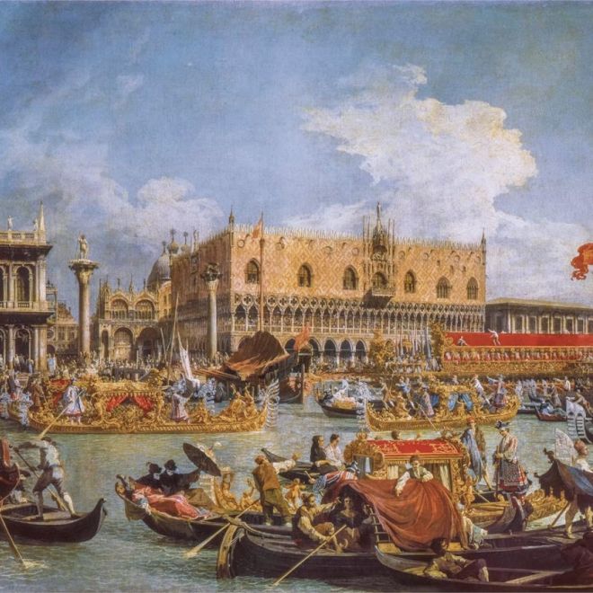 Puzzle 1000 prvků Muzeum Canaletto Návrat Bucentaura v Molu na svátek Nanebevstoupení Páně
