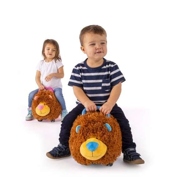 Odrážedlo FUNNY WHEELS Rider Ride-On lvíček 50cm plyšový nosn. 25kg v krabici 49x30x23cm 12m+ – Růžový