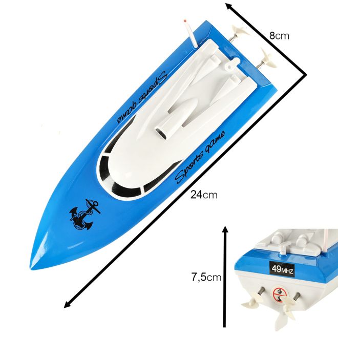 RC mini motorový člun – Modrý