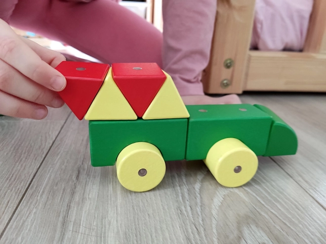 Dřevěné magnetické kostky WABI, 20 kusů