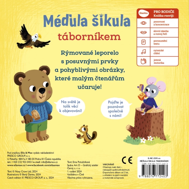 Méďula šikula táborníkem – obrázky s pohyblivými prvky
