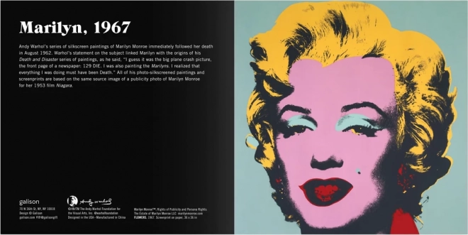 GALISON Posuvné dřevěné puzzle Andy Warhol: Marilyn 2v1 (16 dílků)