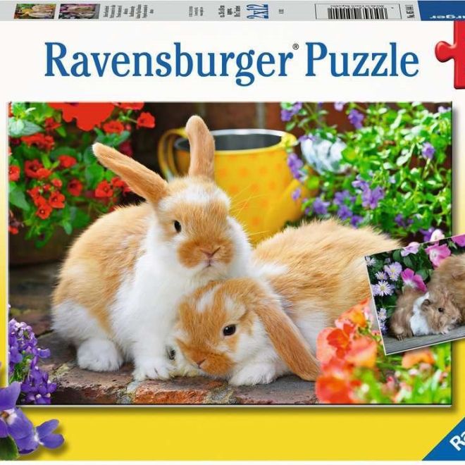 RAVENSBURGER Puzzle Čas na mazlení 2x12 dílků