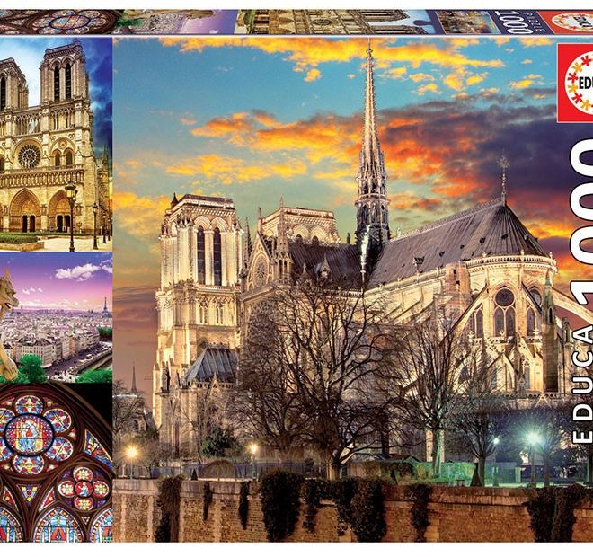 Puzzle 1000 prvků Notre Dame Collage