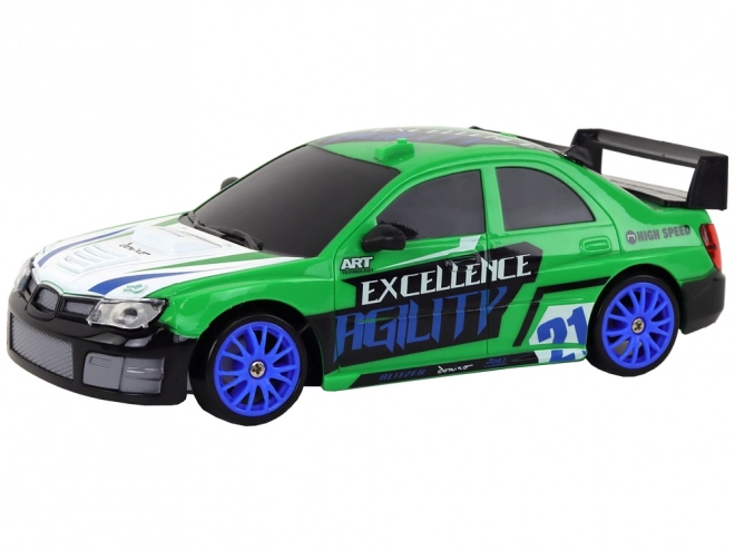 Dálkově ovládané sportovní auto R/C 1:24 Zelená vyměnitelná kola