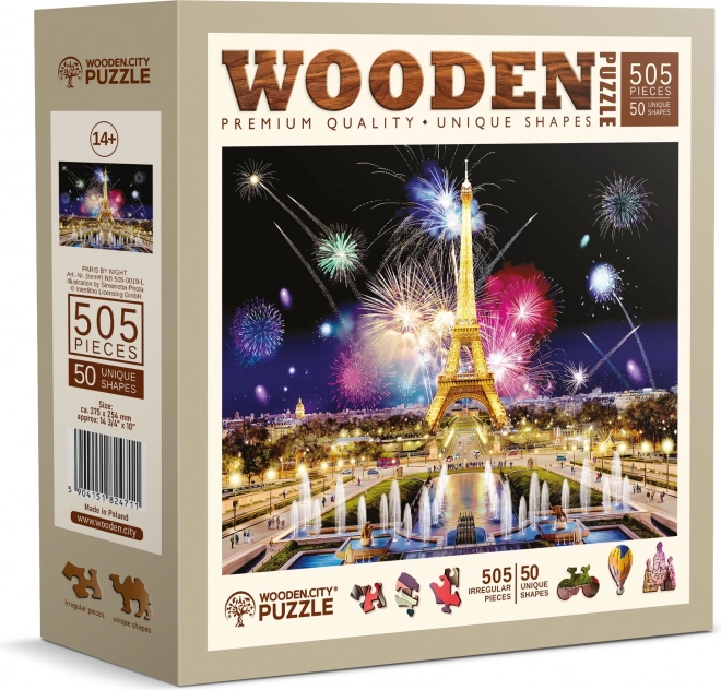 WOODEN CITY Dřevěné puzzle Noční Paříž 505 dílků