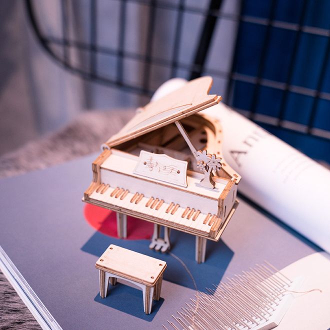 Klavír - Koncertní křídlo - 3D dřevěná stavebnice