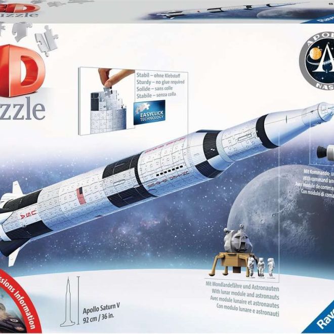 RAVENSBURGER 3D puzzle Vesmírná raketa Saturn V 504 dílků