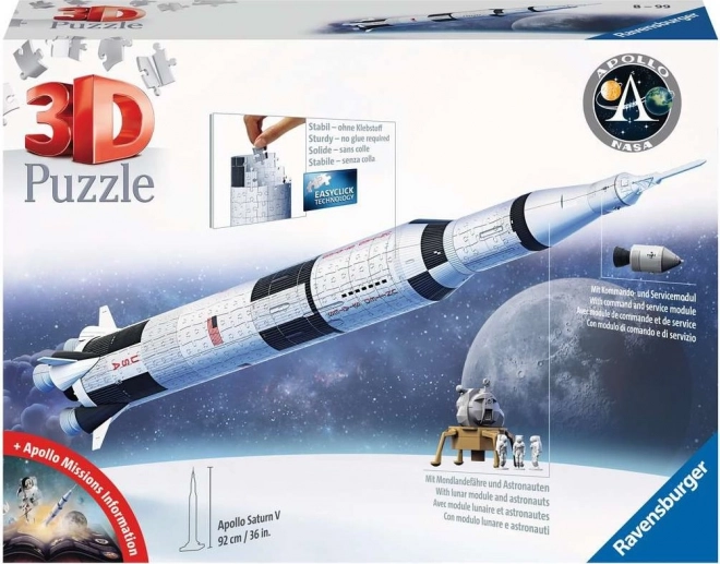 RAVENSBURGER 3D puzzle Vesmírná raketa Saturn V 504 dílků