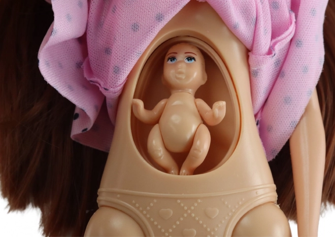 Těhotná matka Baby Doll růžové šaty příslušenství