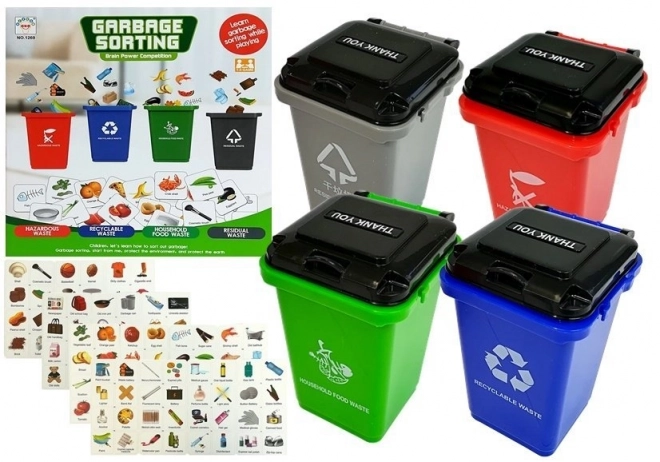 Environmentální hra Environmentální třídění odpadů 4 kontejnery