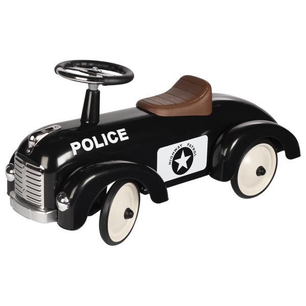 Černý závodní jezdec Policie
