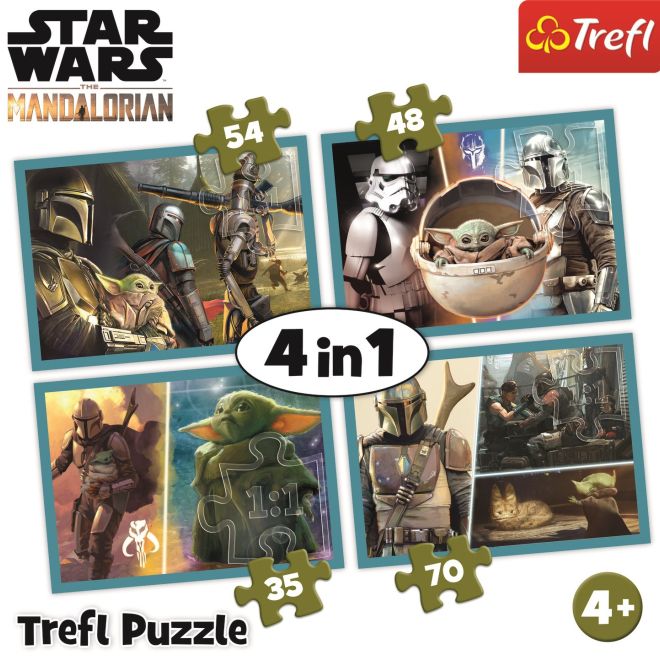 TREFL Puzzle Mandalorian a jeho svět 4v1 (35,48,54,70 dílků)