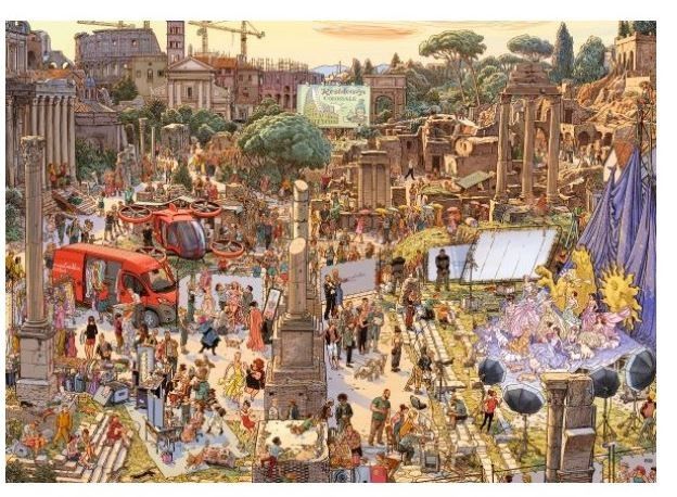 Puzzle 2000 elements Módní přehlídka mezi ruinami starověkého Říma, Knoor Peter (Puzzle+Poster)
