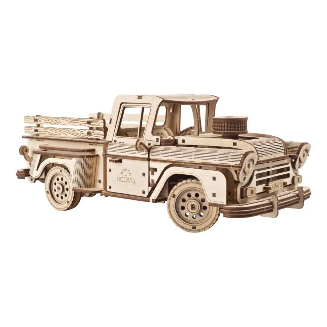 Ugears 3D dřevěné mechanické puzzle Americký náklaďák (pick-up)