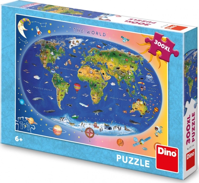 Dino dětská mapa puzzle 300 XL dílků