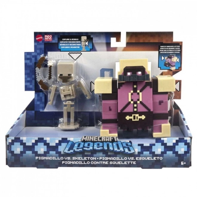 Sada figurek Minecraft Legends Pigmadillo vs Skeleton