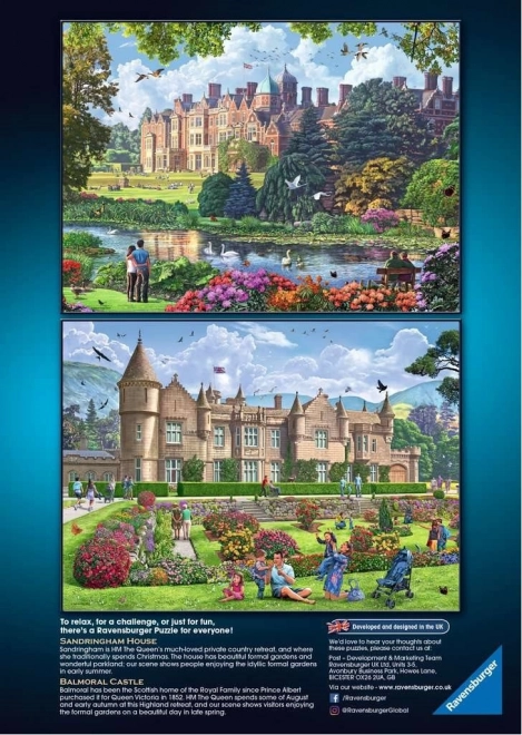 RAVENSBURGER Puzzle Královské rezidence, Velká Británie 4x500 dílků