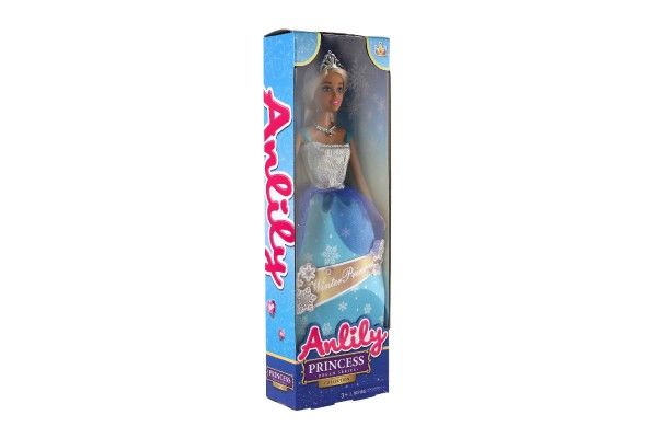 Panenka princezna Anlily plast 28cm modrá v krabici 10x32x5cm