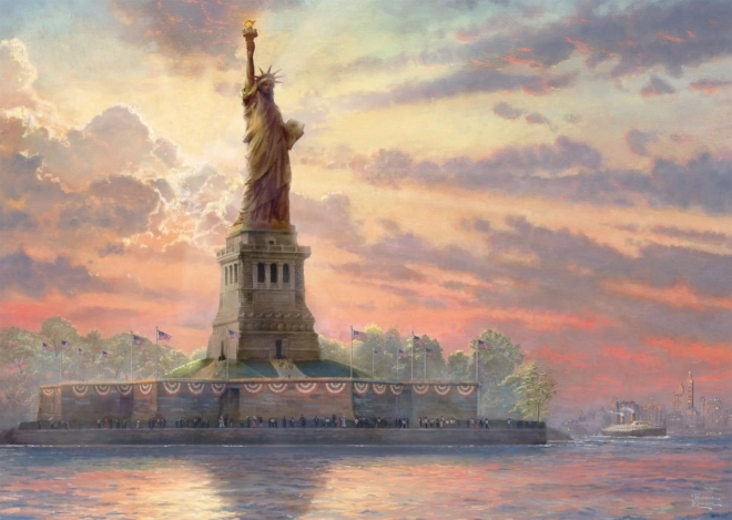 Puzzle 1000 dílků Thomas Kinkade Socha Svobody/New York. Svítí ve tmě