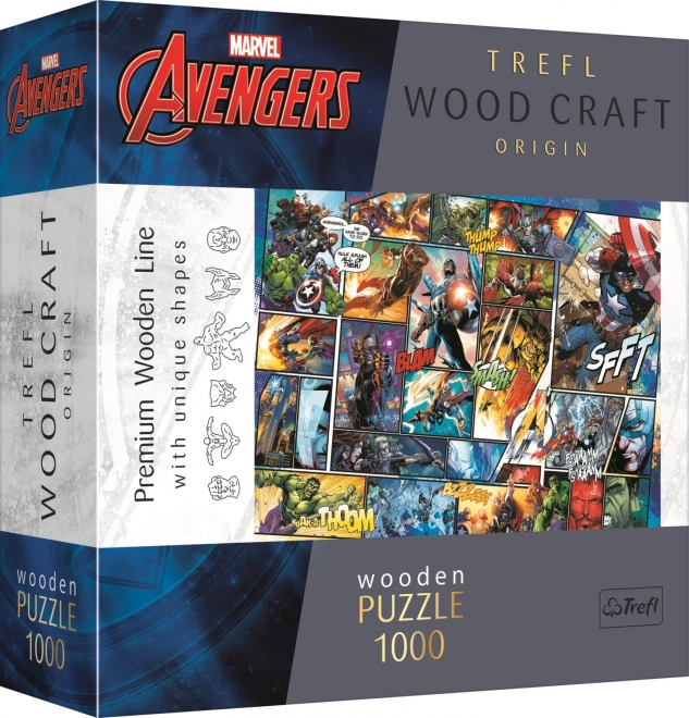 TREFL Wood Craft Origin puzzle Marvel Avengers 1000 dílků