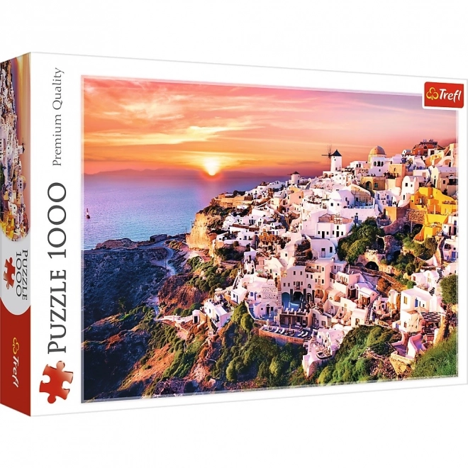 Puzzle 1000 dílků Západ slunce nad Santorini