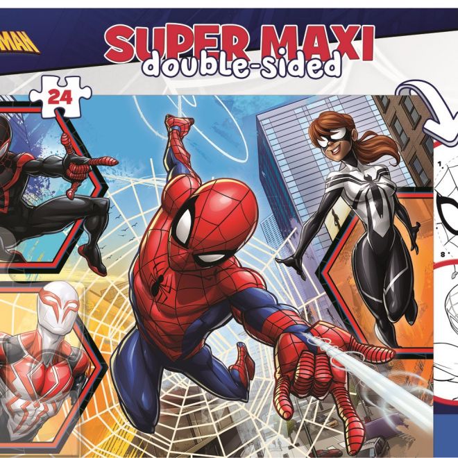 TREFL Oboustranné puzzle Spiderman jde do akce SUPER MAXI 24 dílků