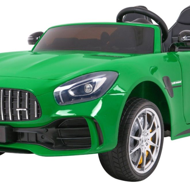 Mercedes-Benz GT R pro děti Lakovaný zelený + 4x4 + Ventilační otvor + Dálkové ovládání + EVA + MP3 LED