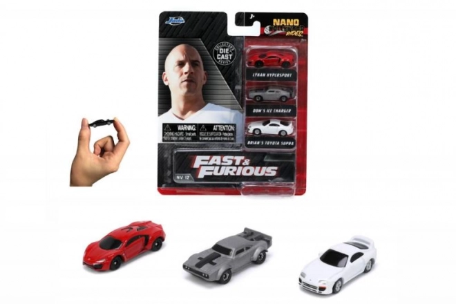 Rychle a zběsile set 3 aut Nano Cars 1,65" Wave 4