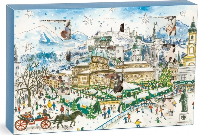 Adventní kalendář puzzle 12 vánočních dnů