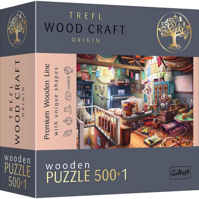 Dřevěné puzzle 500+1 dílků Poklady na půdě