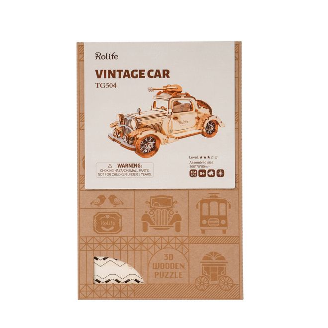 Automobil Vintage - moderní 3D dřevěné puzzle