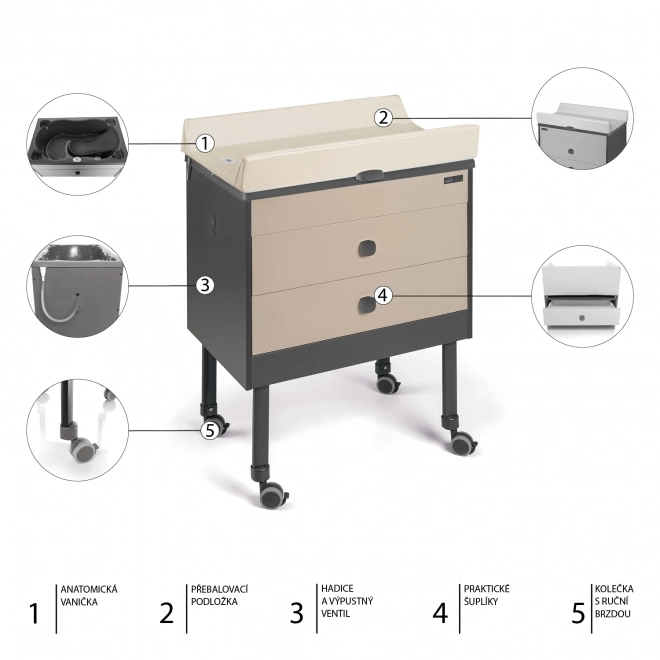 Přebalovací komoda GROWI 2IN1, Col.C261