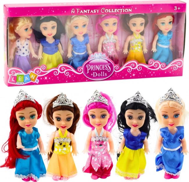 Sada Mini Panenek Princezen Pohádkové Šaty