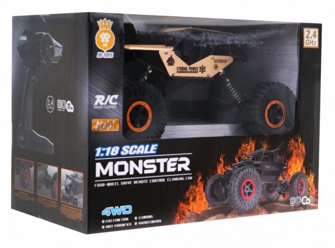 Terénní autíčko na dálkové ovládání Crawler Monster 1:18 zlaté