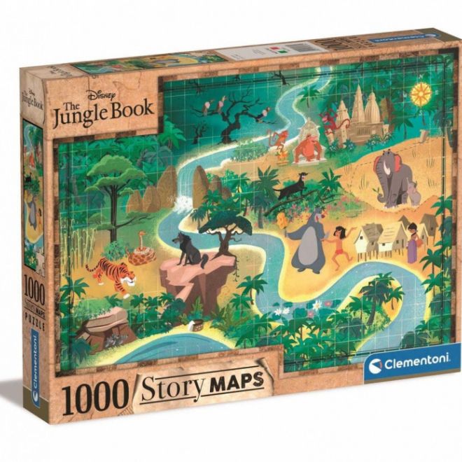 Puzzle 1000 prvků Příběhové mapy Kniha džunglí