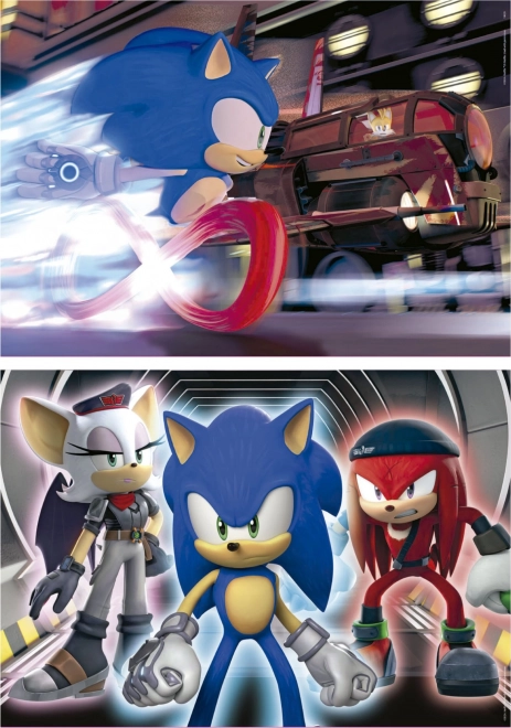 EDUCA Svítící puzzle Sonic Prime 2x100 dílků
