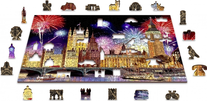 WOODEN CITY Dřevěné puzzle Noční Londýn 505 dílků