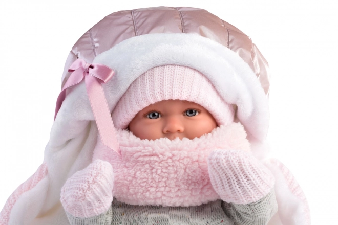 Llorens 74004 NEW BORN - realistická panenka miminko se zvuky a měkkým látkovým tělem - 42 cm