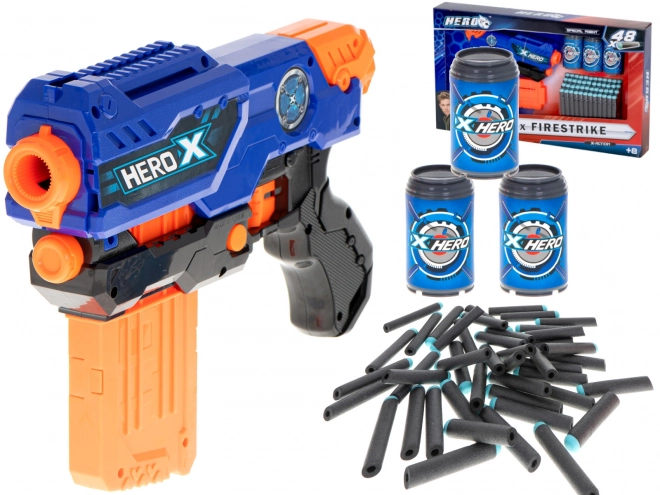 Kulomet na pěnové šipky NERF + zásobník + 3 terče + 48 šipek