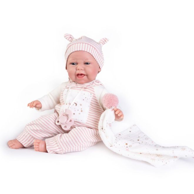 Antonio Juan 70252 CLARA - realistická panenka miminko se zvuky a měkkým látkovým tělem - 34 cm