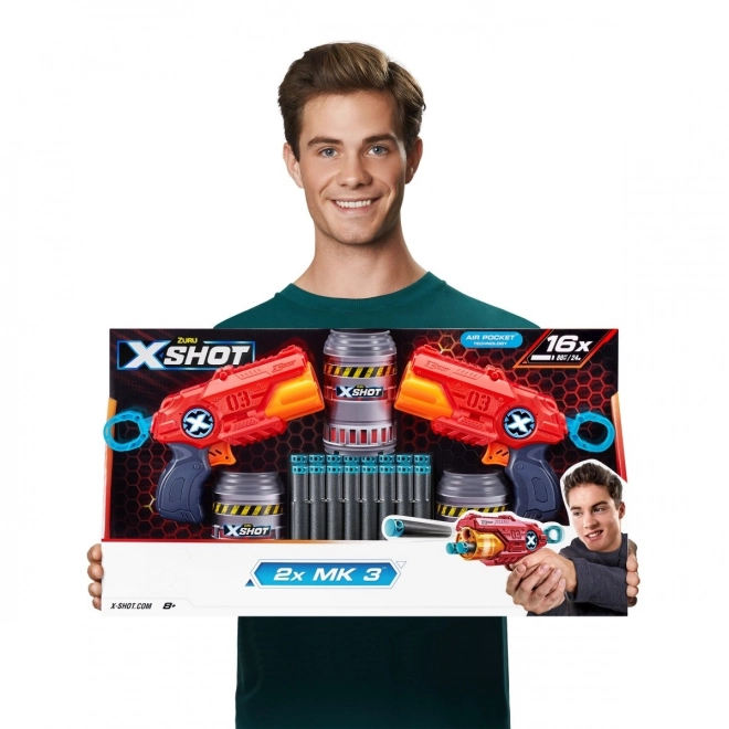 ZURU X-SHOT EXCEL MK 3 double pack s otočnou hlavní a 16 náboji