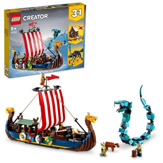 LEGO Creator 3v1 31131 Vikingská loď a mořský had