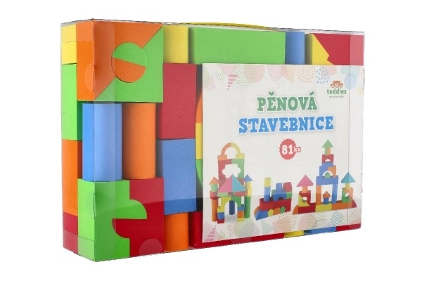 Stavebnice pěnová 81ks v plastové krabici 32x21,5x7,5cm