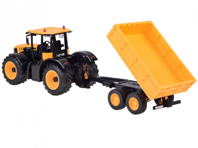 JCB Traktor s dálkově ovládaným přívěsem kipes Double E 1:16 RC0670