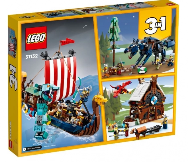 LEGO Creator 3v1 31131 Vikingská loď a mořský had