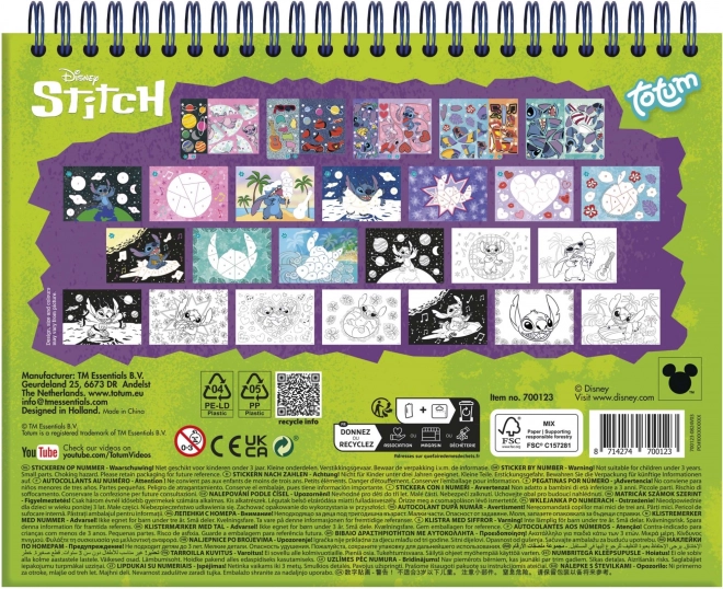 Blok pro děti s aktivitami Stitch - nalepování a malování