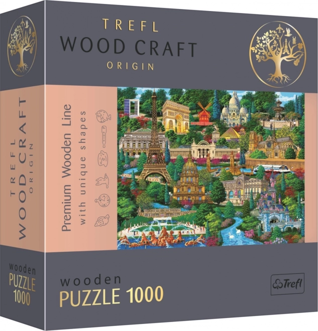 Dřevěné puzzle Slavná místa Francie 1000 dílků